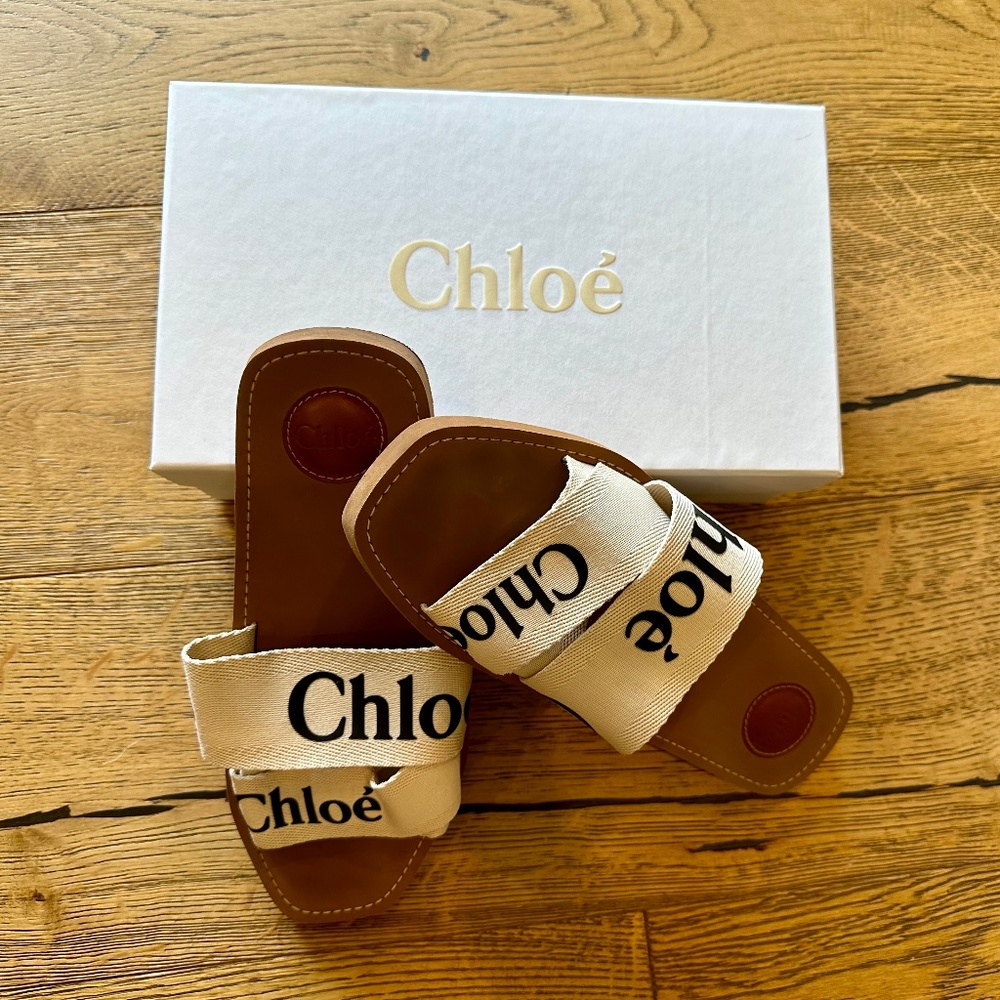 Chloe Woody Flat Mule Sandal